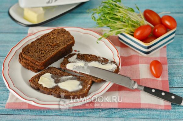 Бутерброд с вареным яйцом (на черном хлебе)