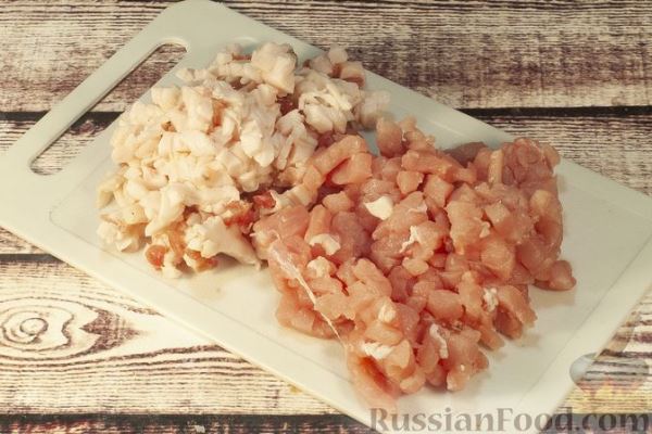 Домашняя колбаса из рубленого мяса и сала